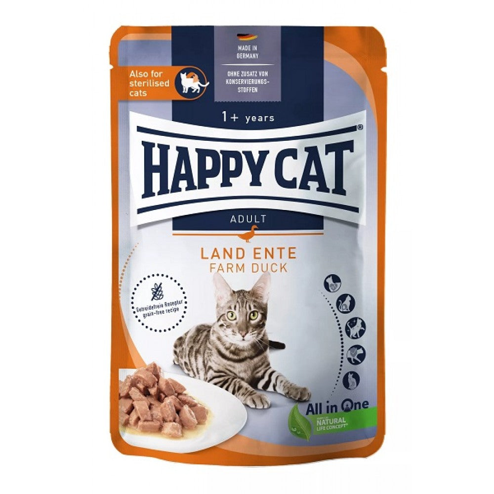 HAPPY CAT Wet Cat Food Sterilised With Duck 85g