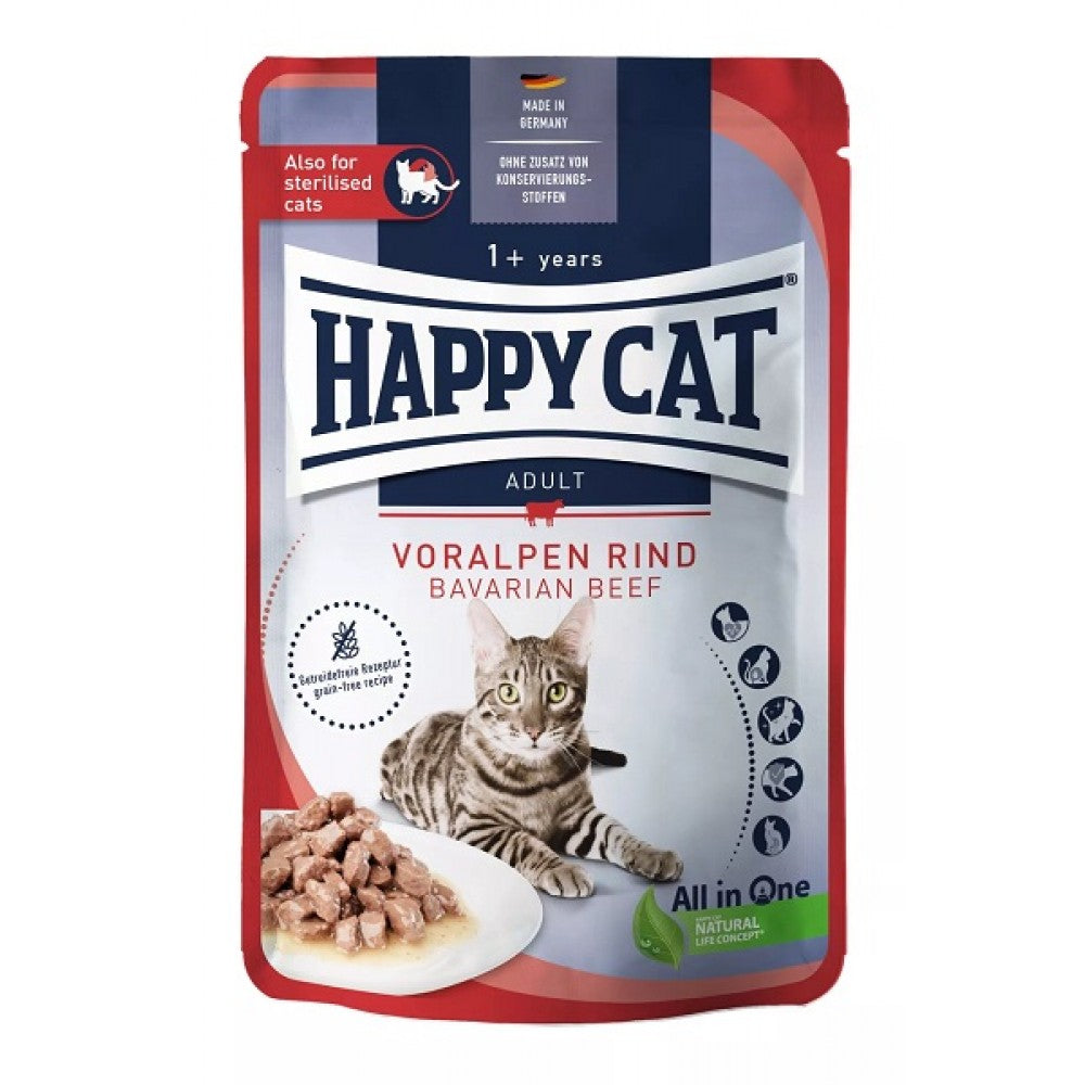 HAPPY CAT Wet Cat Food Sterilised With Beef 85g