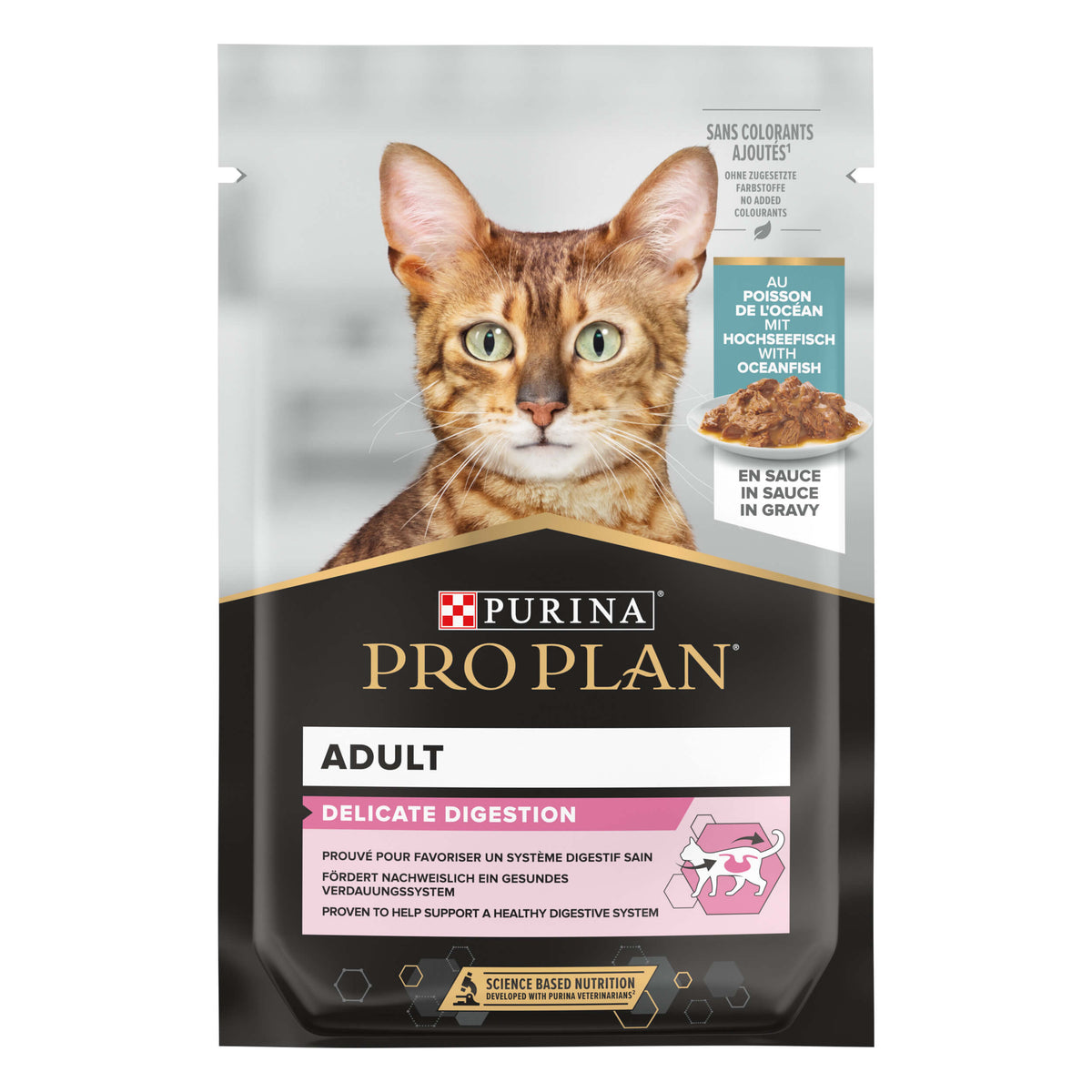 Pro Plan Nutrisavour Wet Food for Sensitive Cats with Ocean Fish in Gravy 85g