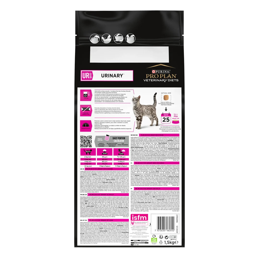 Pro Plan Veterinary Diets Urinary UR Dry Cat Food with Chicken 1.5 kg