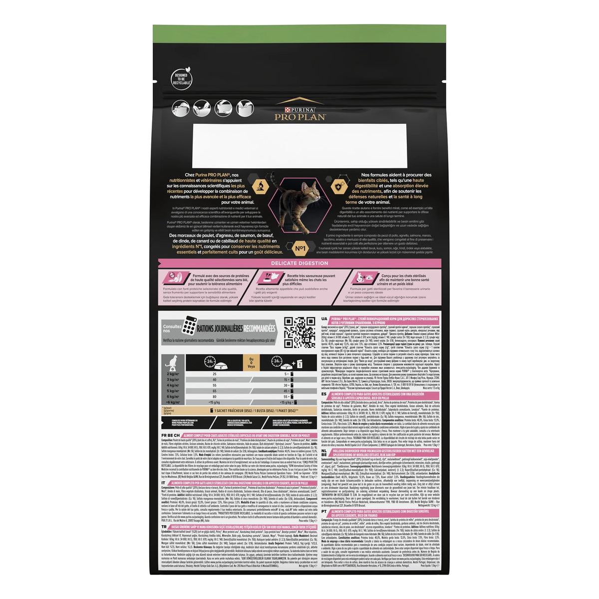 Pro Plan Delicate Digestion Dry Food with Chicken for Sterilized Adult Cats 1.5 kg