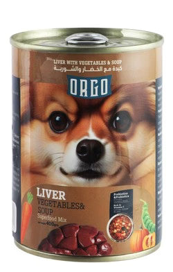 orgo canned food for dog liver with veg & soup 400 g