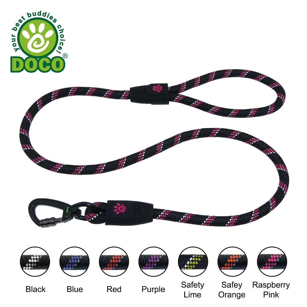 DOCO® 5ft Reflective Rope Dog Leash w/ Click & Lock Snap (3/8" Width x 5ft) (8mm*150cm)