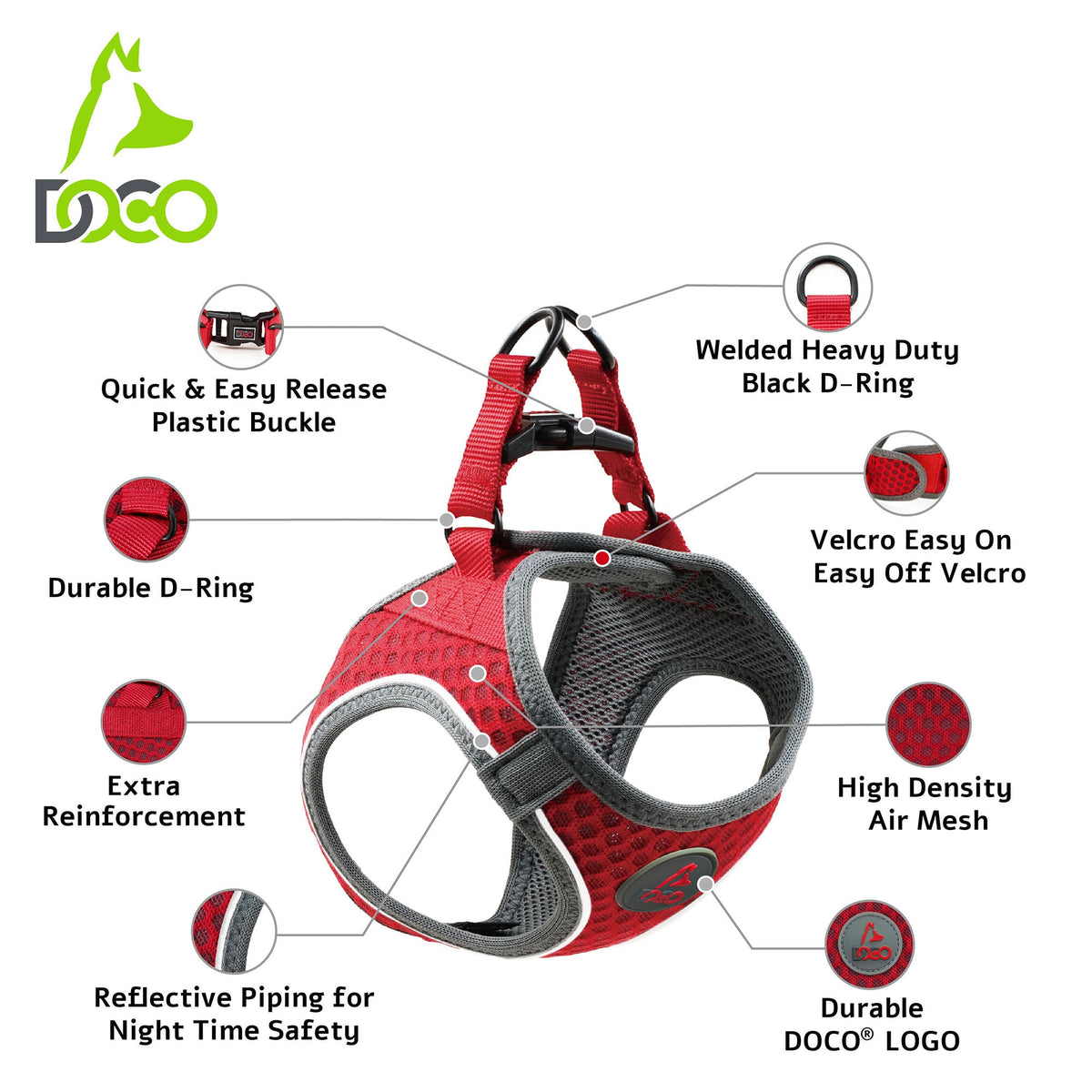 DOCO® Athletica Net mesh QUICK FIT Dog Harness