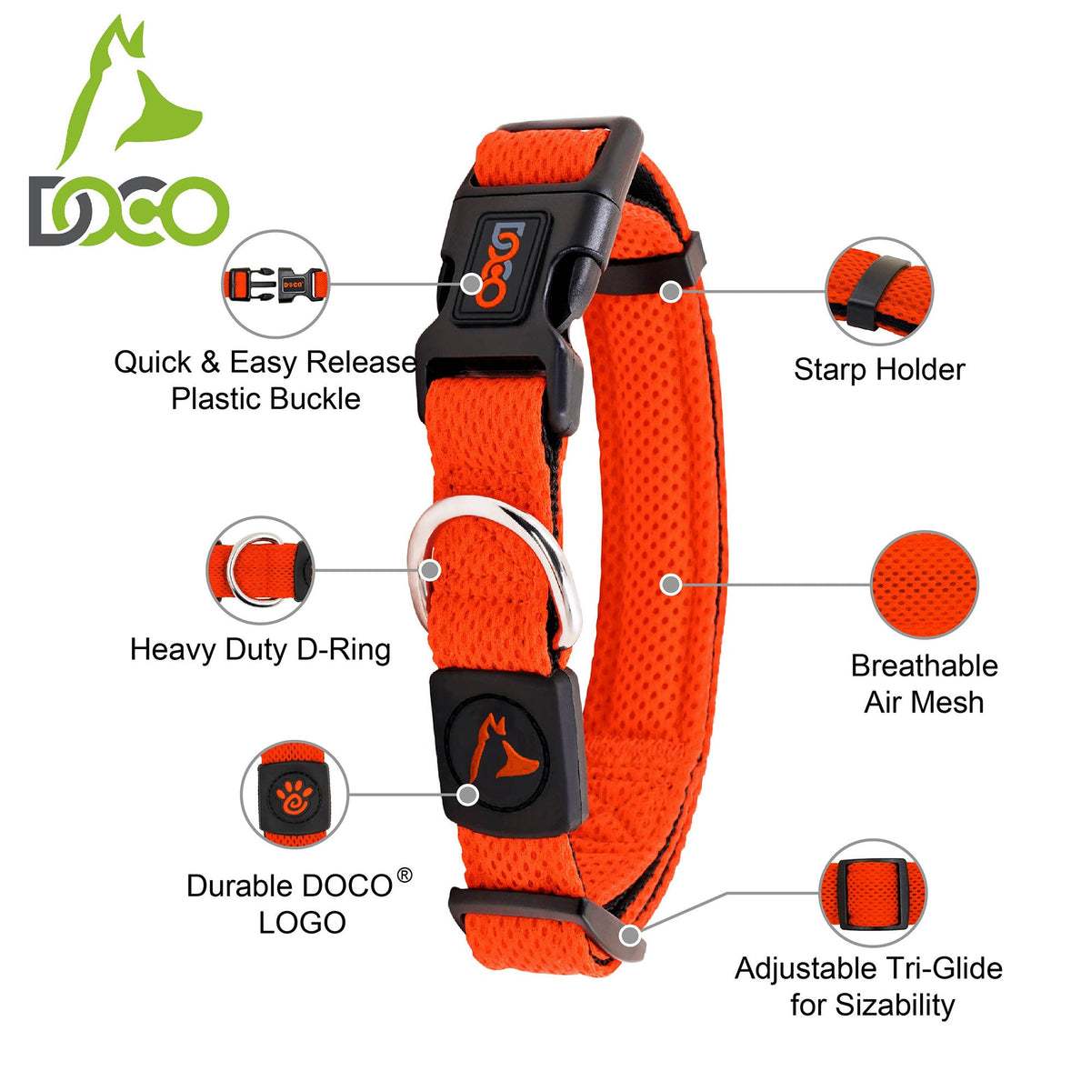 DOCO® Puffy Mesh Dog Collar