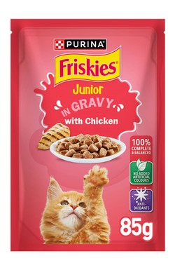 Friskies Kitten Chicken Chunks in Gravy Wet Cat Food Pouch 85g