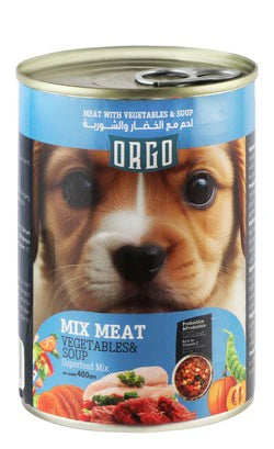 orgo canned food for puppy mix meat with veg & soup 400g