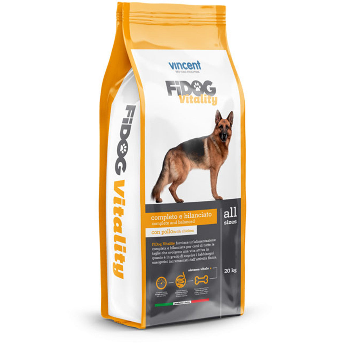 Vincent FiDog Vitality For Adult Dogs with chicken 20 KG
