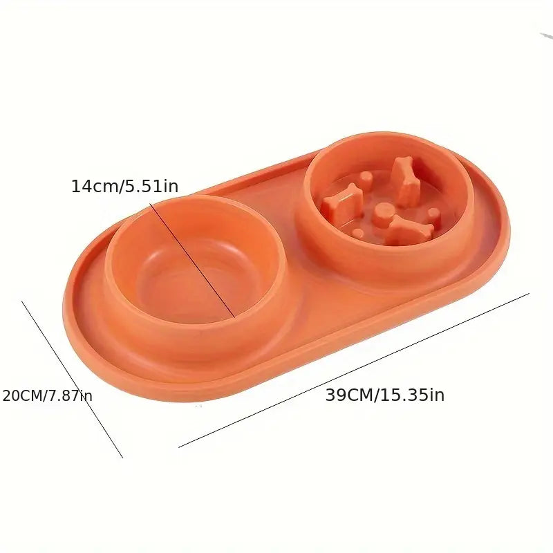 Dual Food and Water Bowl for Cats and Dmall Dogs