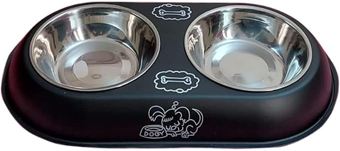 Stainless Steel Double Small Dog and Cat Food Bowl 30CM