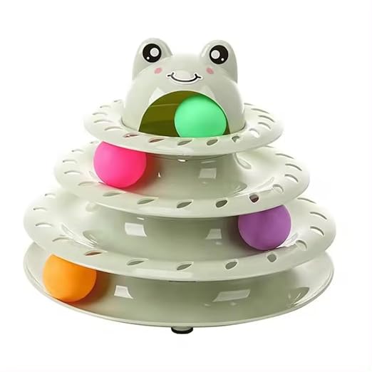 Cat Toys Interactive Cat Toy Sets4Level Tower Cats Pack of 1 Green and Pink