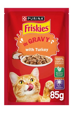 Friskies Turkey Chunks in Gravy Wet Cat Food Pouch 85g