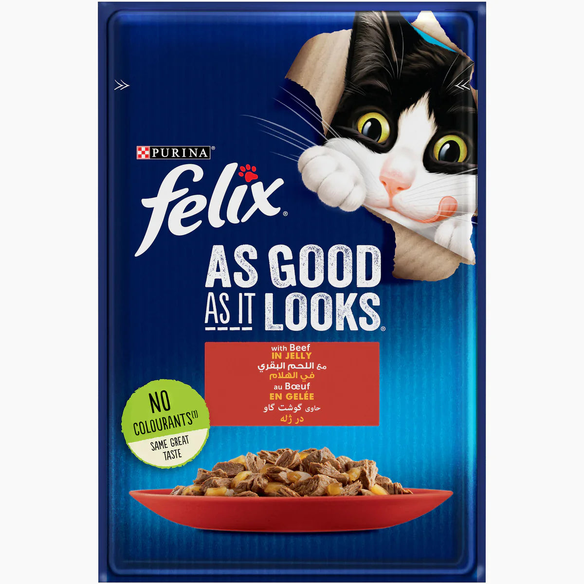 Felix with Beef Wet Cat Food Pouch 85g