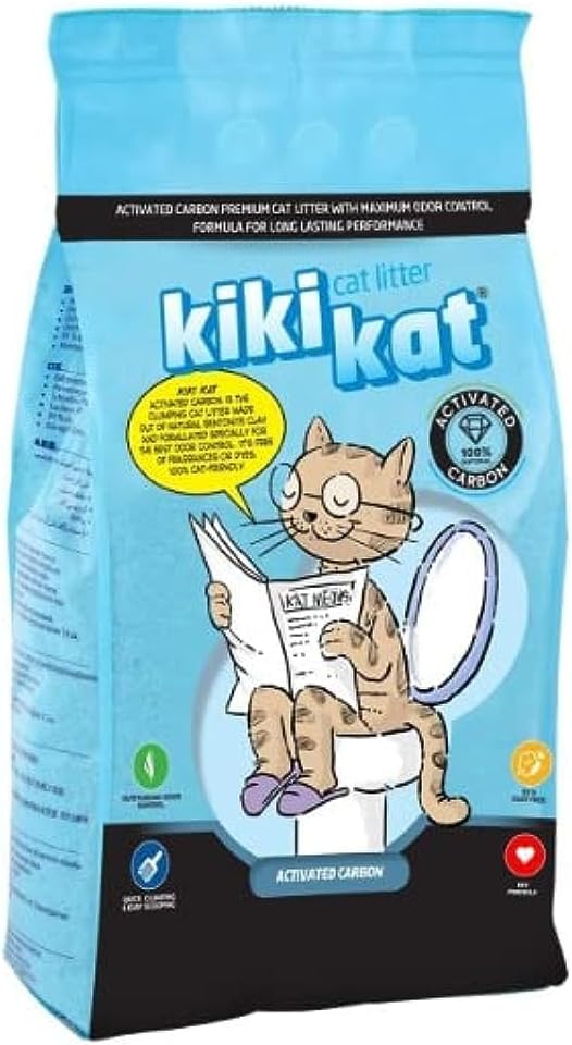 Kiki Kat White Bentonite Clumping Cat Litter with Activated Carbon 20 L