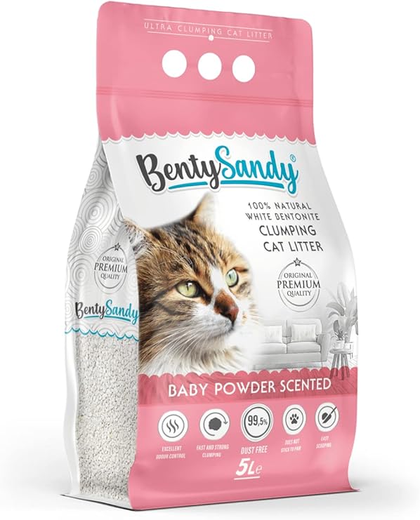 Benty Sandy Cat Litter 5L (BABY POWDER SCENTED)