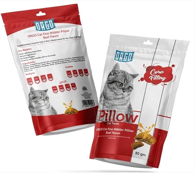 ORGO Pillow cat Treats with beef 80 gm