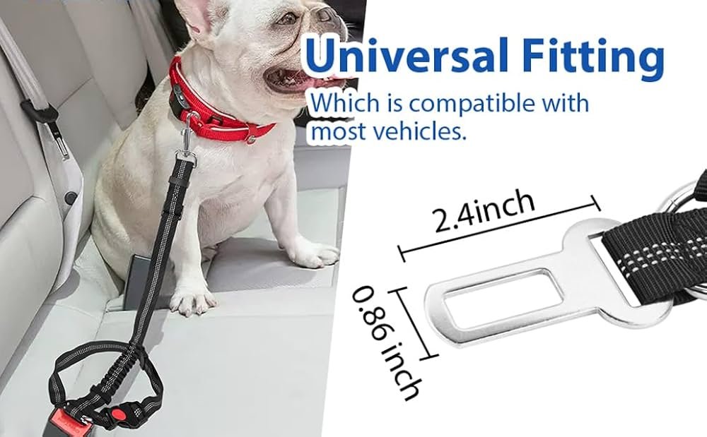 Naomi Black and Red Dog Leash For Car Seat Belt