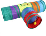 Rainbow Cat Tunnel with Interactive Ball