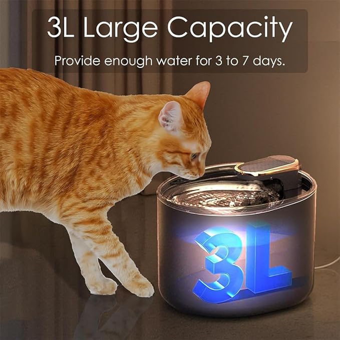 Automatic Pet Water Fountain 3L Water dark blue