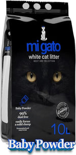 mi gato white cat litter baby powder 10l