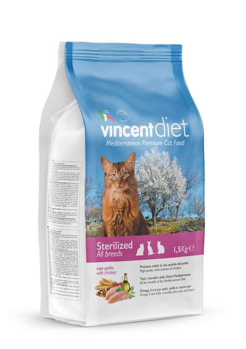 Vincent Diet Sterilized for Adult Cats with chicken 1.5 kg