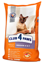 CLUB 4 PAWS Premium Indoor 4 in 1 With Chicken Adult Cats Dry Food 14kg