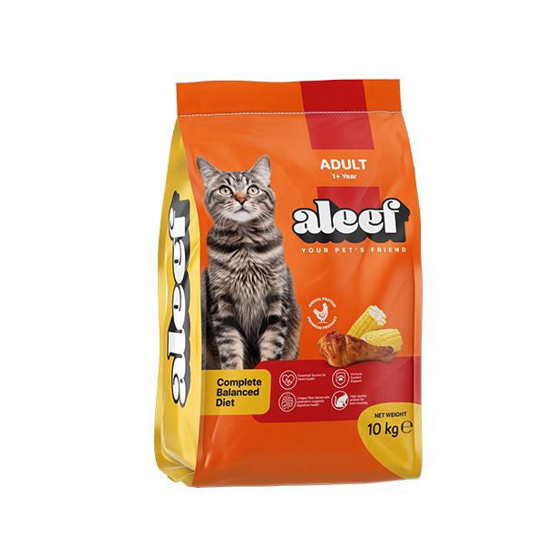 Aleef Dry Food with Chicken and Corn for Adult Cats 10 kg