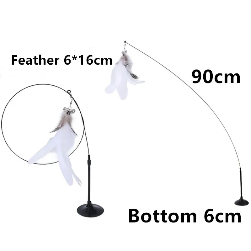 Interactive cat toy steel wire with feather
