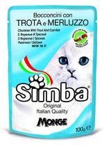 Simba chunkies with trout and cod fish for cats 100g