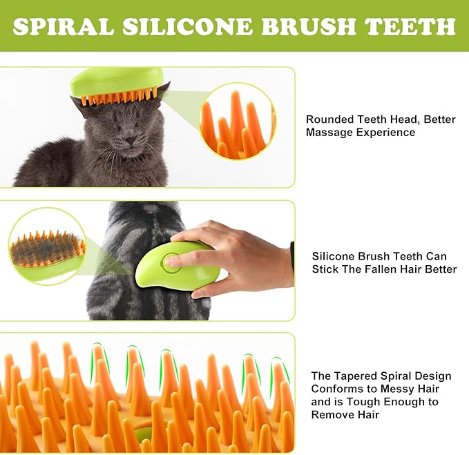 Cat Steam Brush Self Cleaning Steam Brush for Massage & Removing Tangled Hair