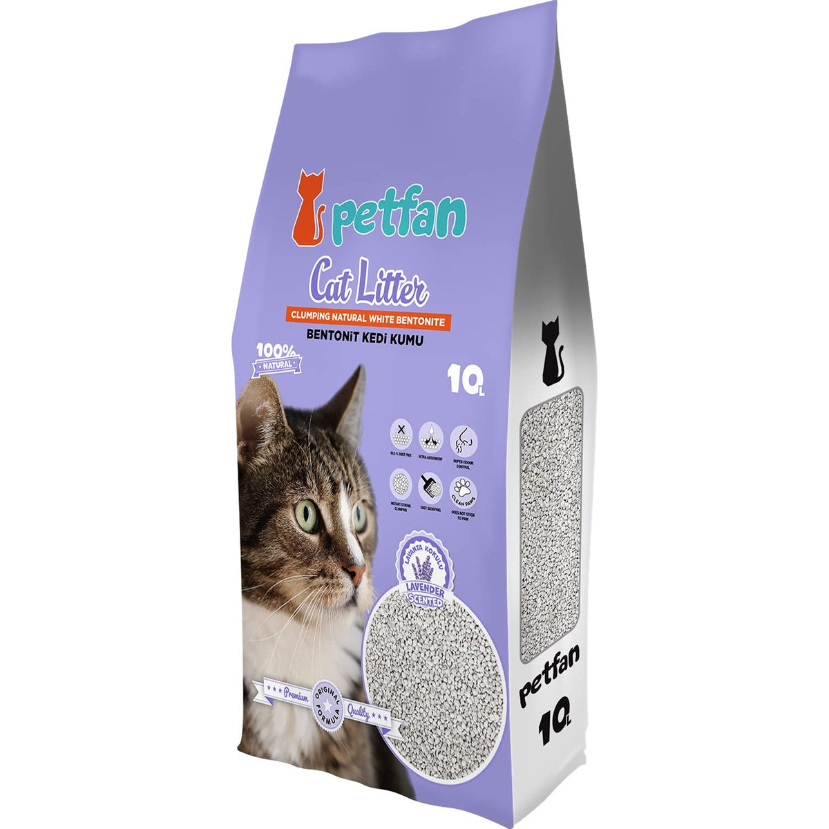 PET FAN CAT LITTER CLUMPING LAVENDER 10 L
