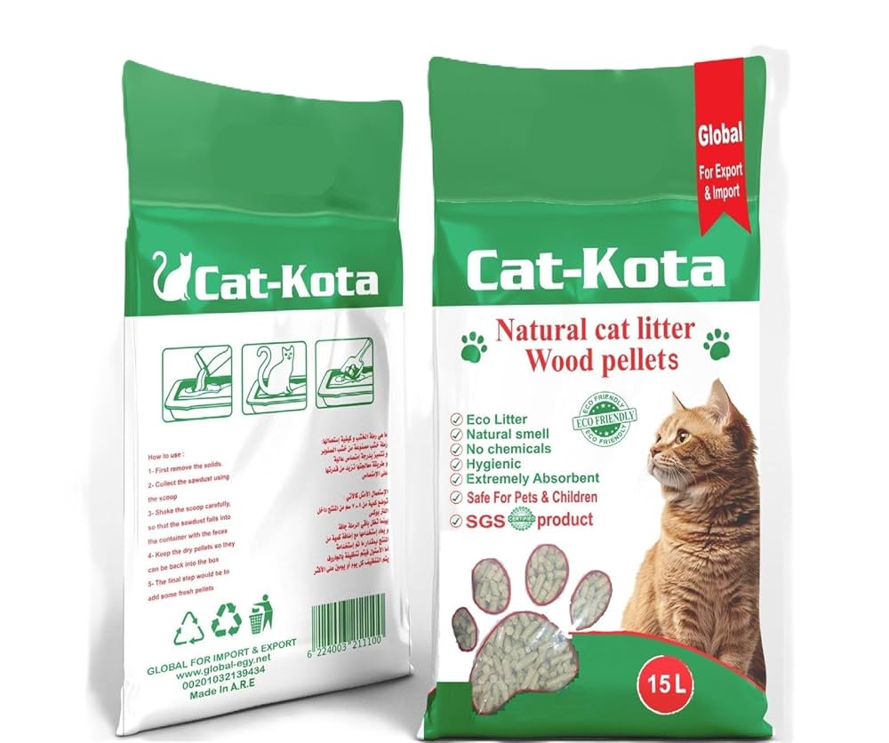 Cat-Kota Natural Wood Pellet Cat Litter, Organic, 15 kg