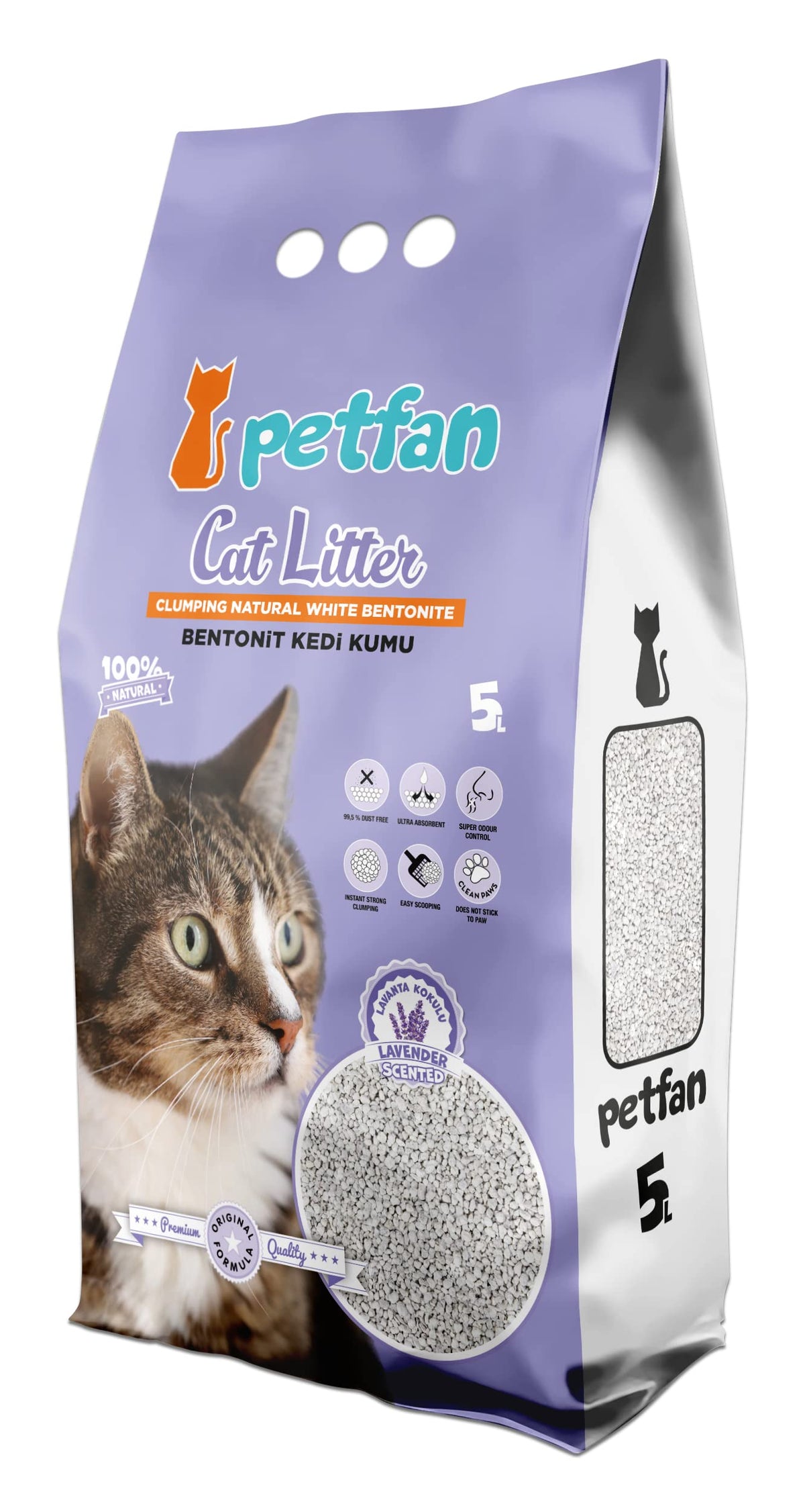 PET FAN CAT LITTER CLUMPING LAVENDER 5 L