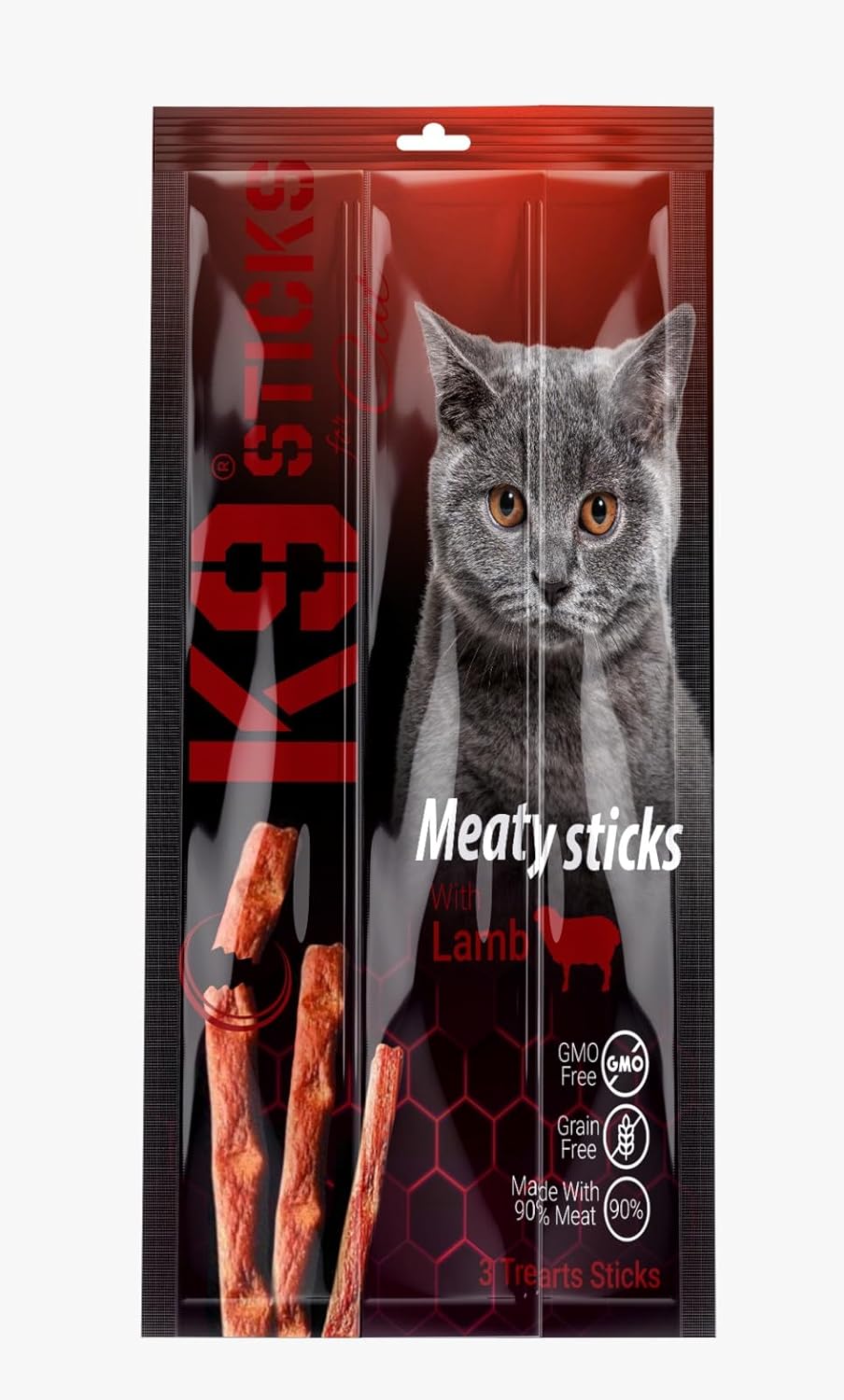 K9 Meaty Sticks Cat Treats - Pack of 3 (Lamb - Turkey - Tuna & Shrimps)