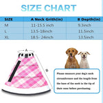 INKZOO Dog Cone Collar for After Surgery Soft Pet Recovery Pink size M