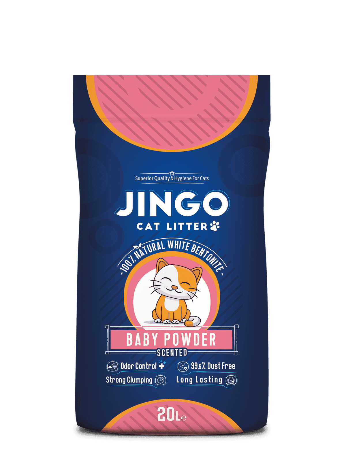 jingo whit cat litter - baby powder 20l