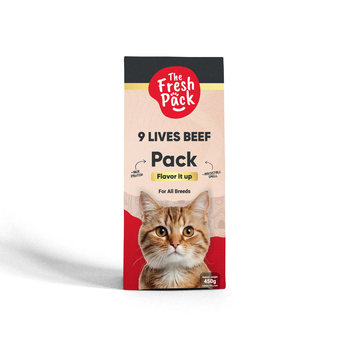 The Fresh Pack 9 Lives Beef For cats - "UMAMI" 450 Grams
