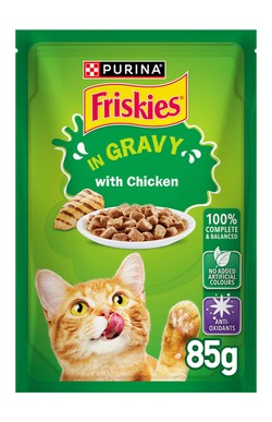 Friskies Chicken Chunks in Gravy Wet Cat Food Pouch 85g