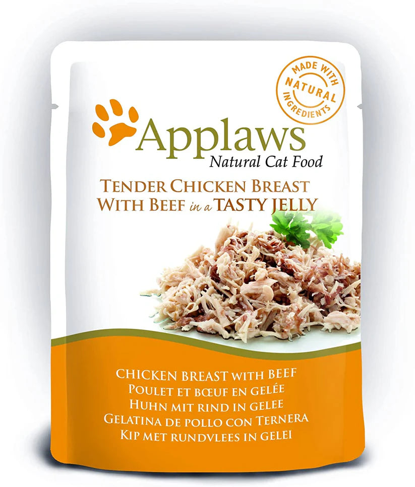 Applaws Natural Chicken withBeef IN Tasty Jelly Wet Cat Food Pouch -70g