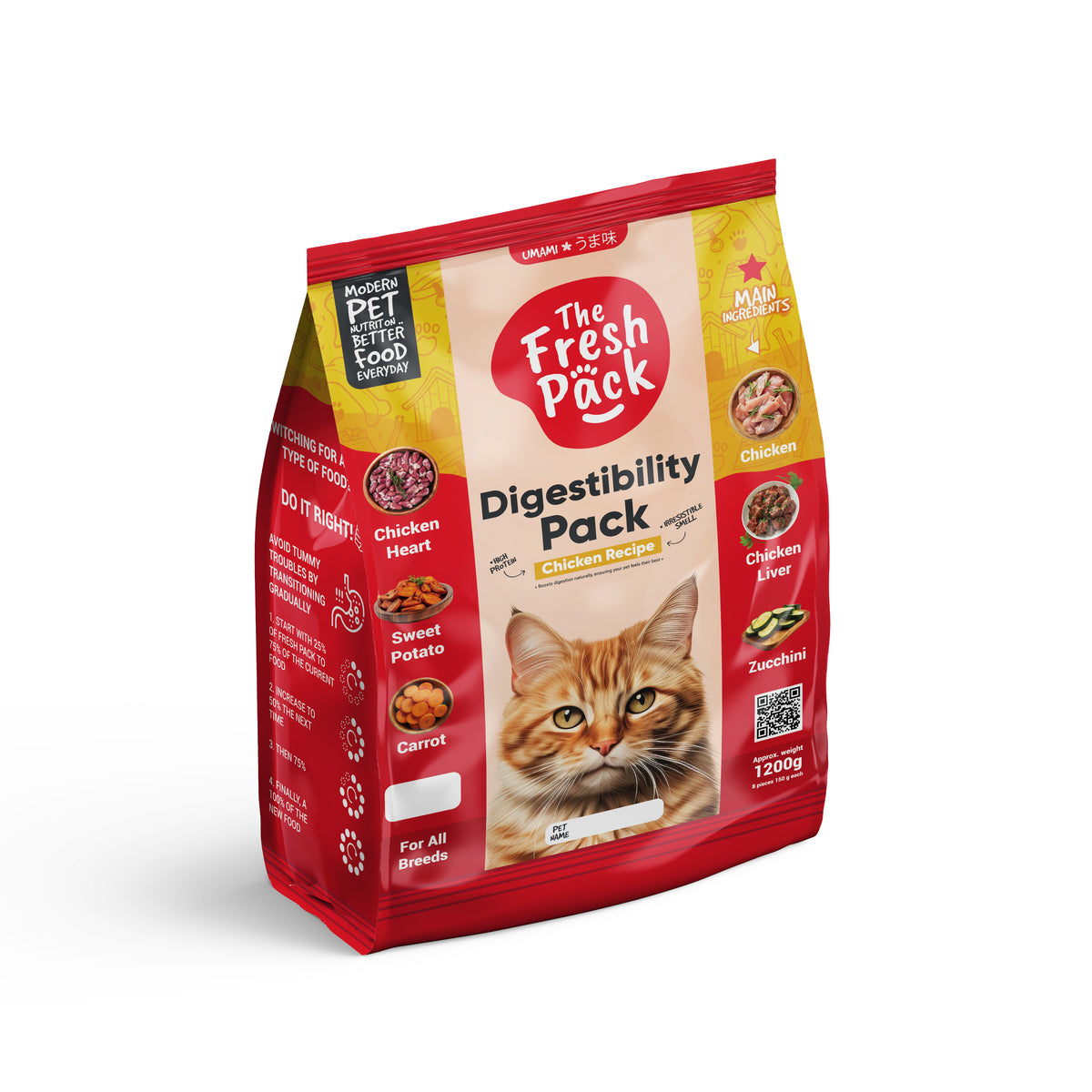 The Fresh Pack Digestibility UMAMIPack for cats - With Chicken
