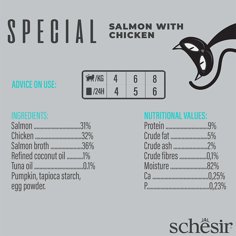 Schesir Skin&Coat salmone con pollo in mousse in busta 70g