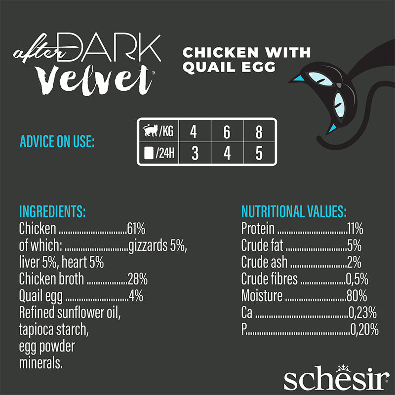 Schesir after dark Pollo con uovo di quaglia in mousse 80g in busta