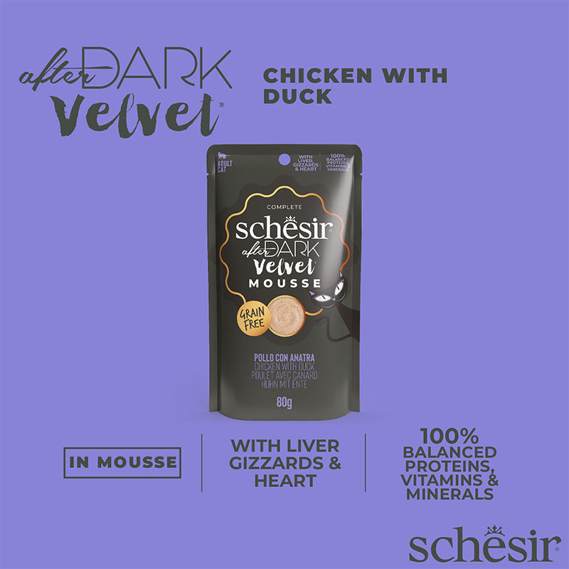 Schesir after dark Pollo con anatra in mousse 80g in busta