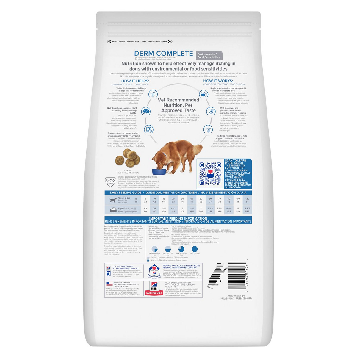Hill's Prescription Diet Derm Complete Dry Food for Mini Breed Adult Dogs 4 kg