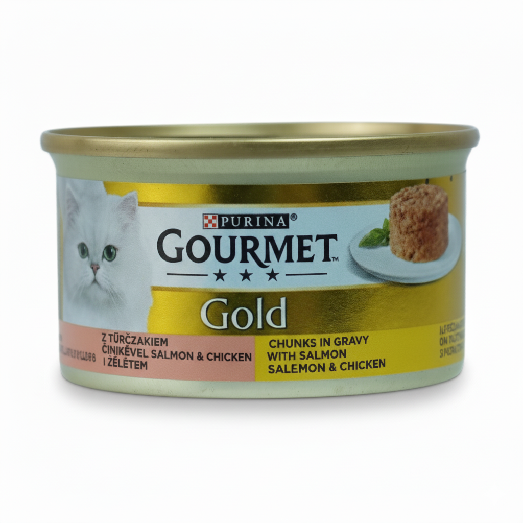 GOURMET PURINA GOLD WITH SALMON and CHICKEN 85 GR