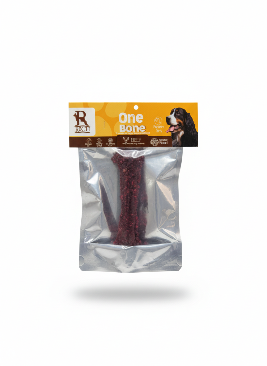 Rich Double Bone Dog Treat with Beef 1 pcs