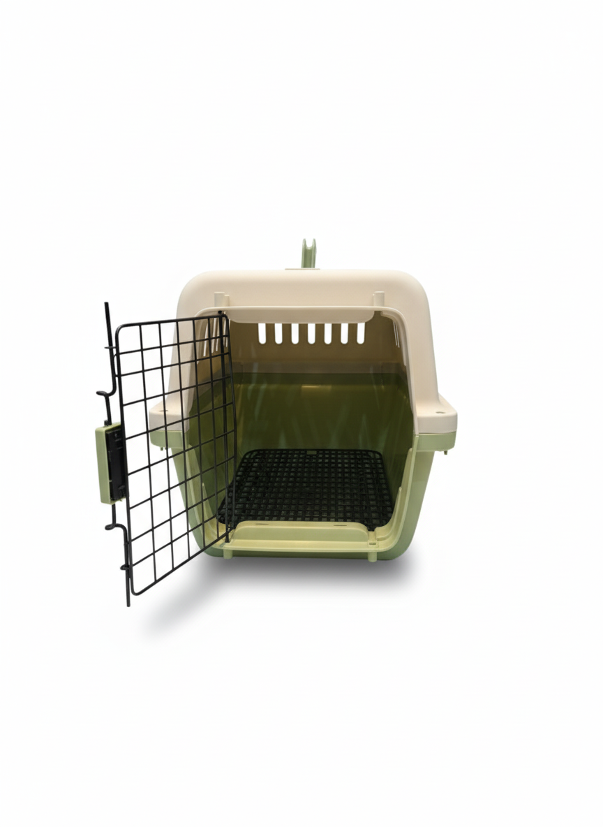 Naomi Pet Crate Green- With Bowl and Plastic Pad 50*34.5*34cm