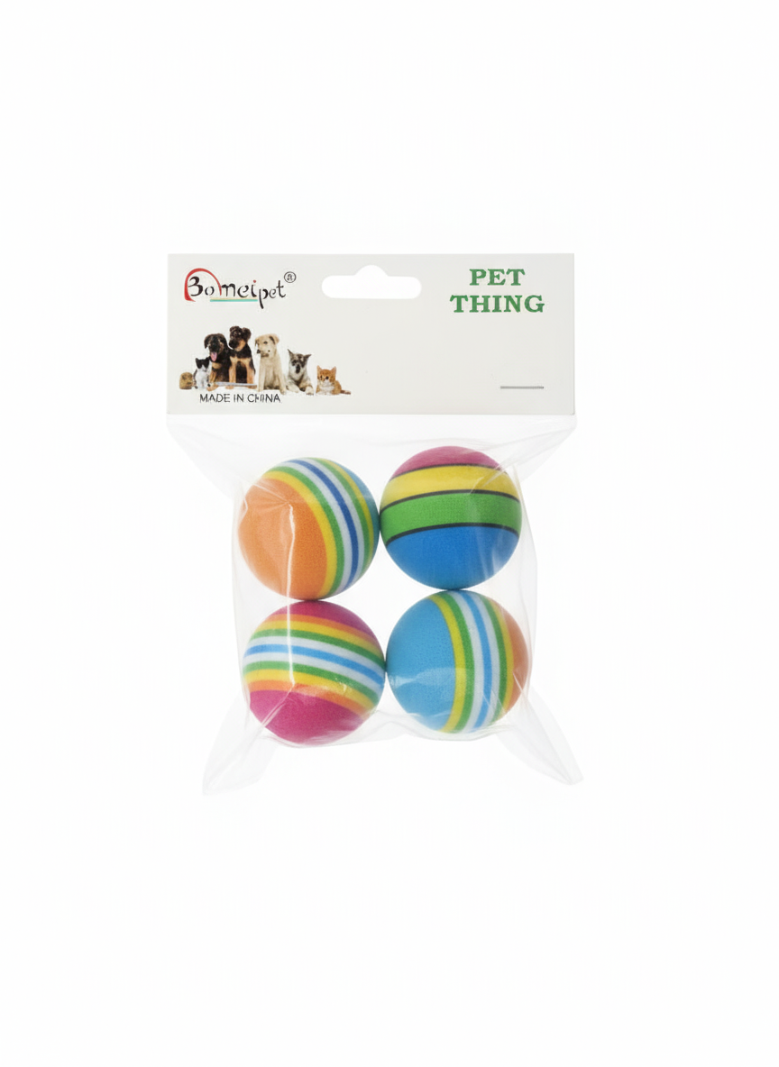 4 Rainbow Ball Toy for cats