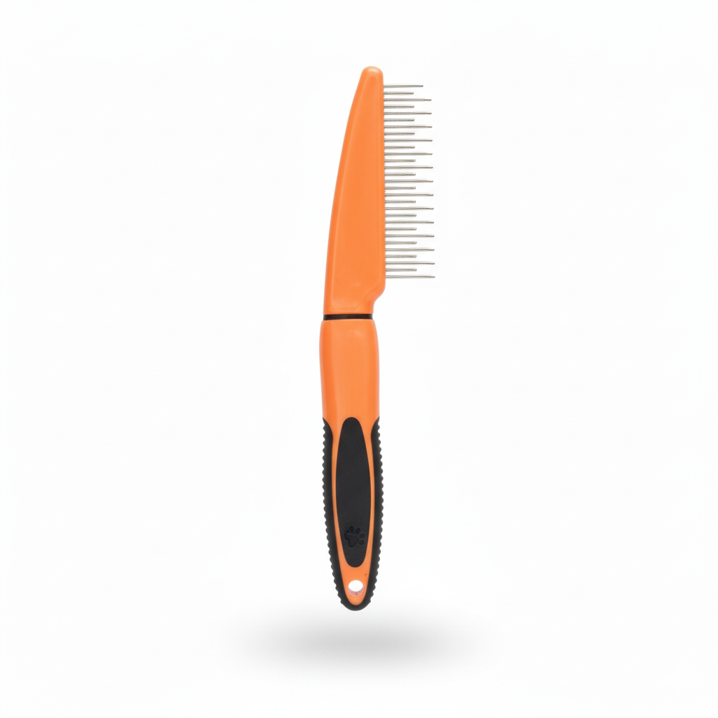 Naomi Pet Grooming Rake Comb Black And Orange