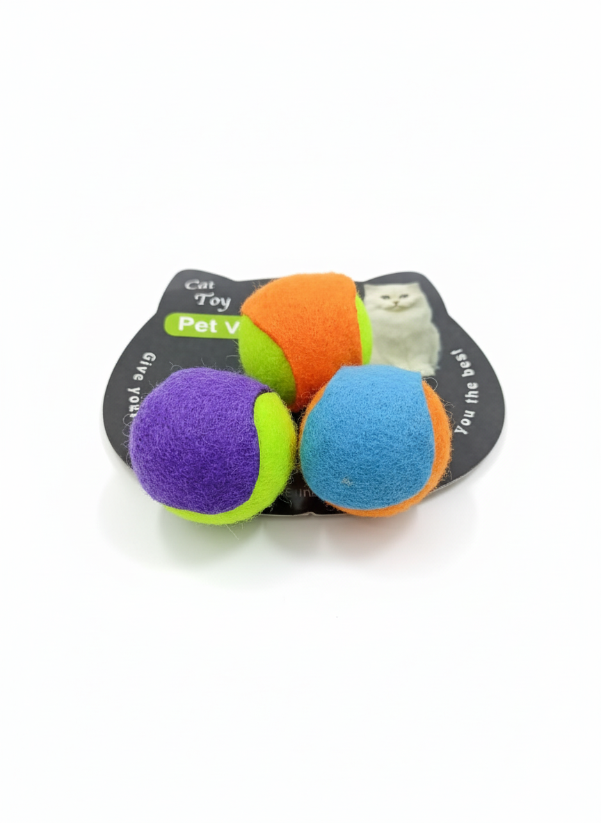 CAT TOY 3 BALLS TENNIS S